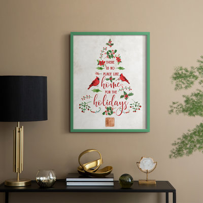 Home for the Holidays Tree Framed Print - Solid Wood