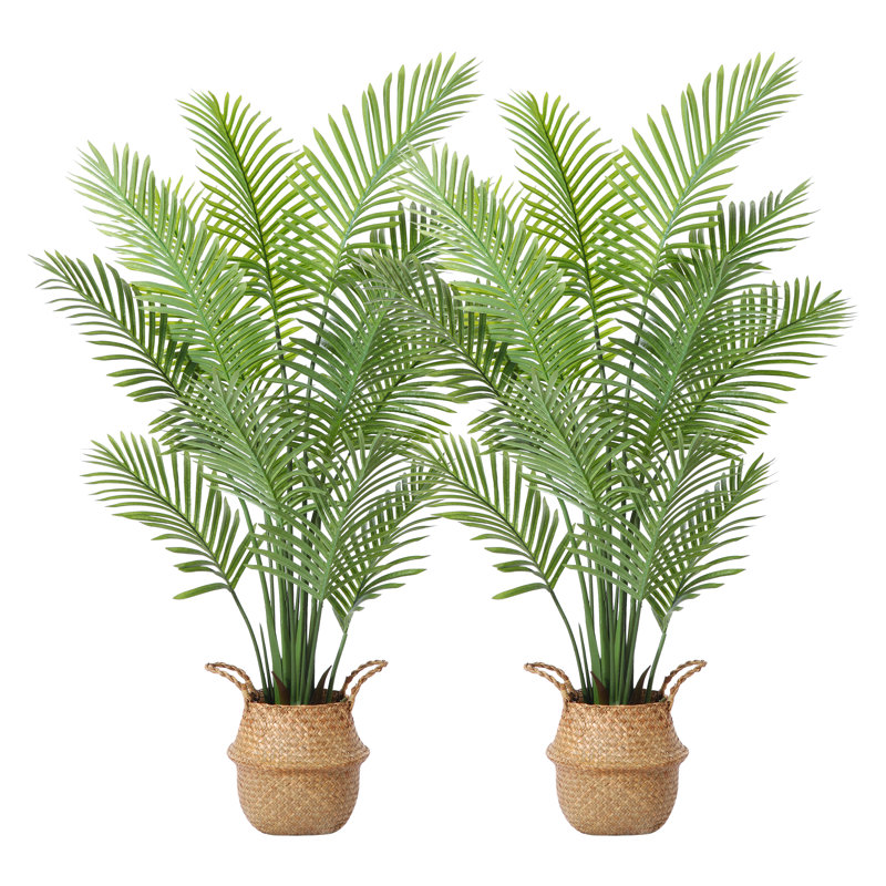 Palmier artificiel Adcock dans un panier, faux palmier, faux pour la décoration intérieure, H 59 po x l 40 po x P 40 po, 2