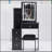 29.2" Small Size Left Bedside Cabinet Vanity Table + Cushioned Stool, Large Sliding, Touch Control, Tri-Color Switching, Brightness Adjust LED Mirror, High Capacity Storage, Suitable For Small Space-1713415262
