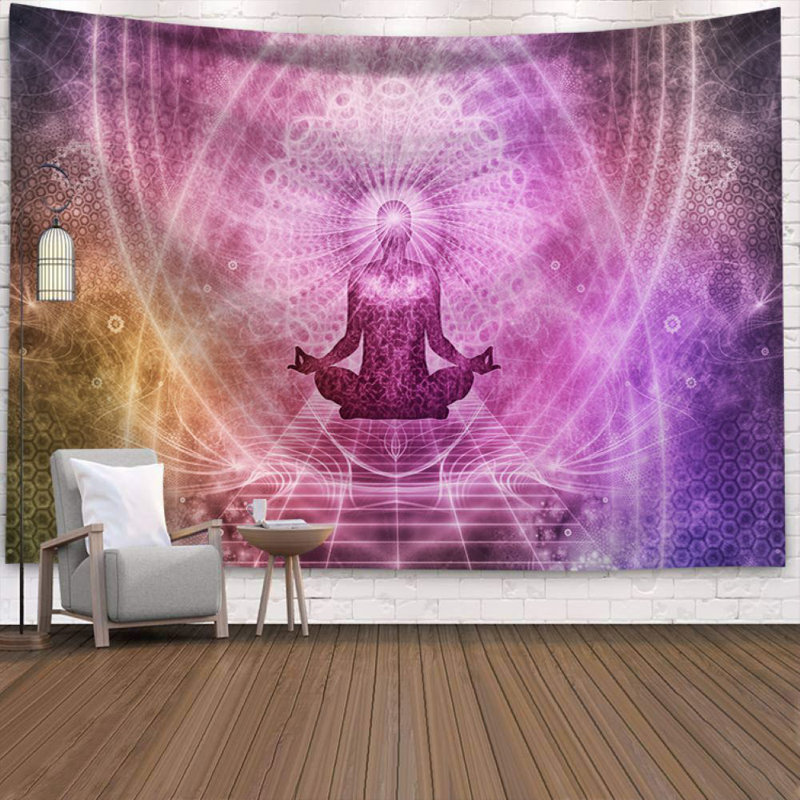 Zen Energy Meditation Wall Tapestry for Yoga, Bedroom, or Mindfulness Decor