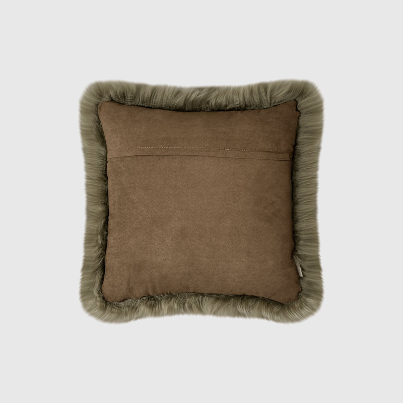 Fieldman Leather Reversible Throw Pillow, Sage Green