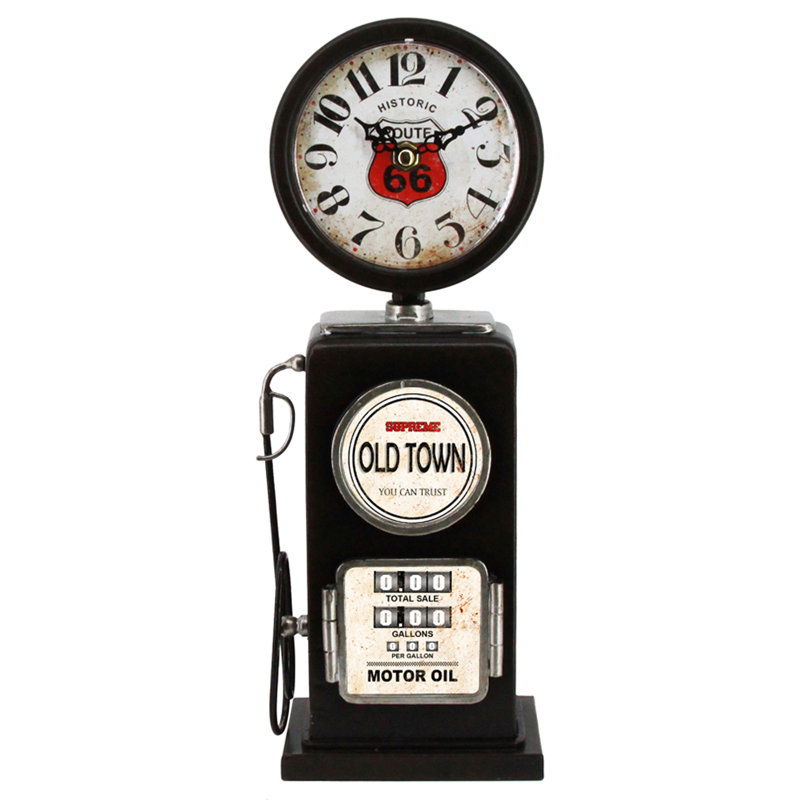 Analog Metal Quartz Movement / Crystal Tabletop Clock in Black