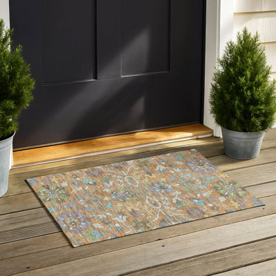 Tapis floral intérieur / extérieur lavable à la machine Chantille ACN2587