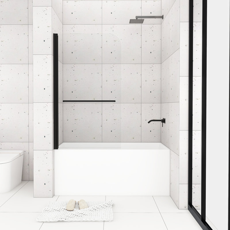 34" x 58" Pivot Tub Door, Black