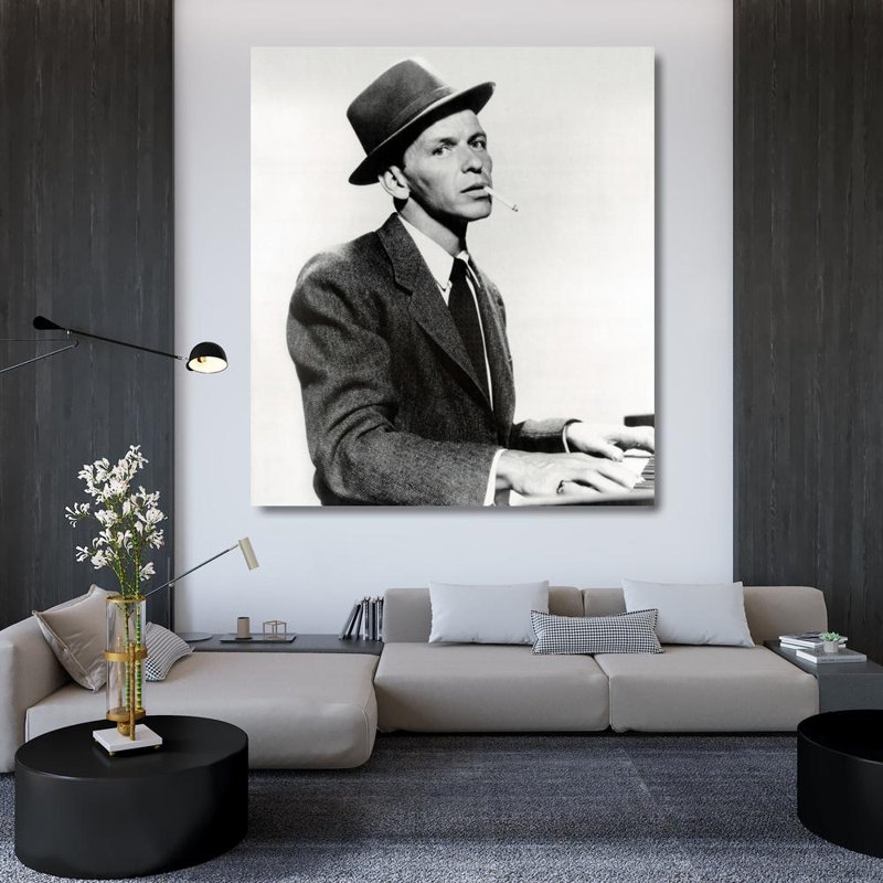 Frank Sinatra au piano, H 41 po x l 36 po