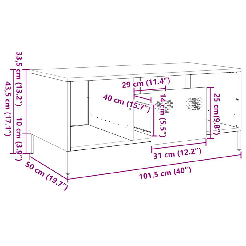 Alizai Coffee Table with Storage, White