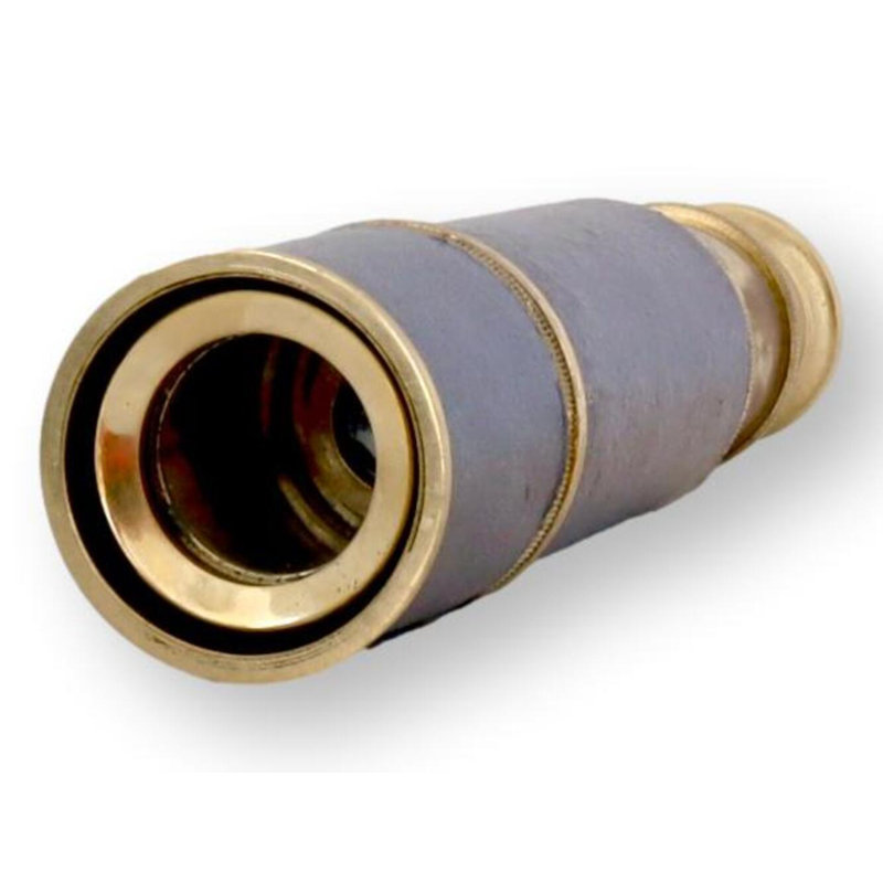 Antique English Leather Wrapped And Brass Telescope