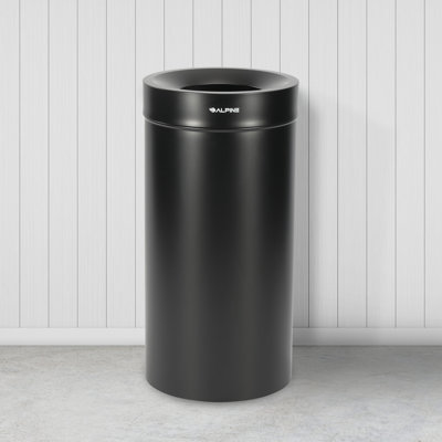 27 gallons Poubelle d'intérieur commerciale en acier inoxydable avec couvercle ouvert et doublure