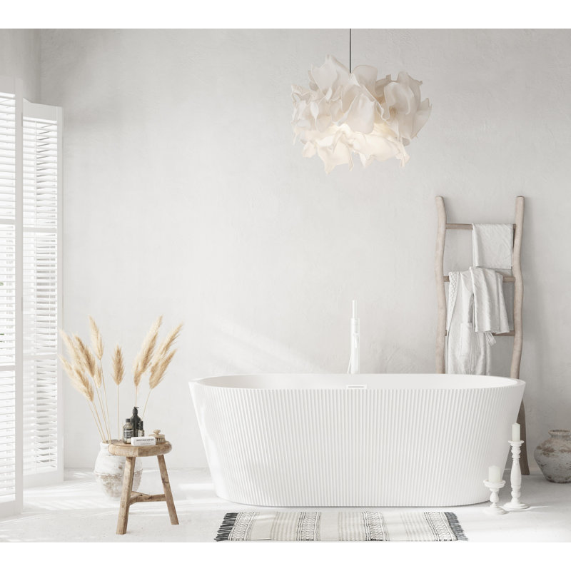 Baignoire 67 pouces avec garniture, Blanc poli