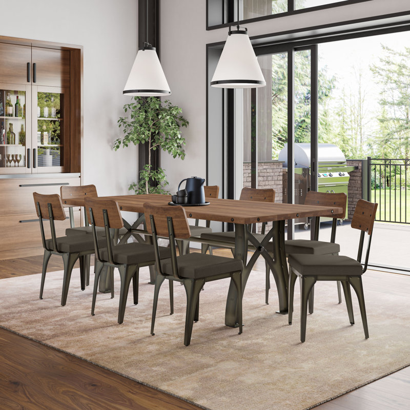 Kusum Table And Symmetry Chairs Dining Set, 9 Pieces: Table, 8 Chairs