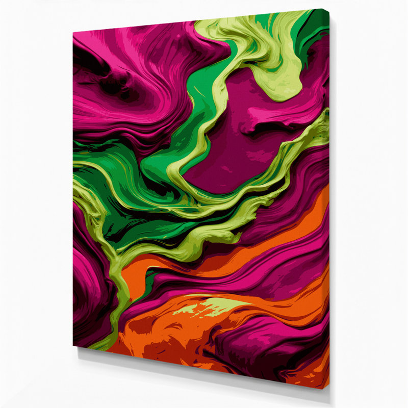 «Abstract Color Field 51», art mural sur toile mauve, H 14 po x l 11 po