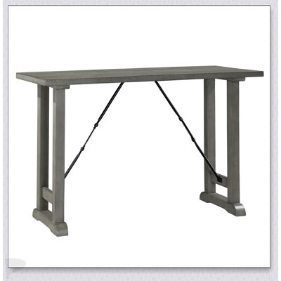 Light Gray Finish Counter Height Table With Industrial Design For Modern Kitchen And Dining Spaces, Durable And Stylish