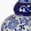 Lampe de vase ronde en céramique bleue et blanche D14x27,6 "