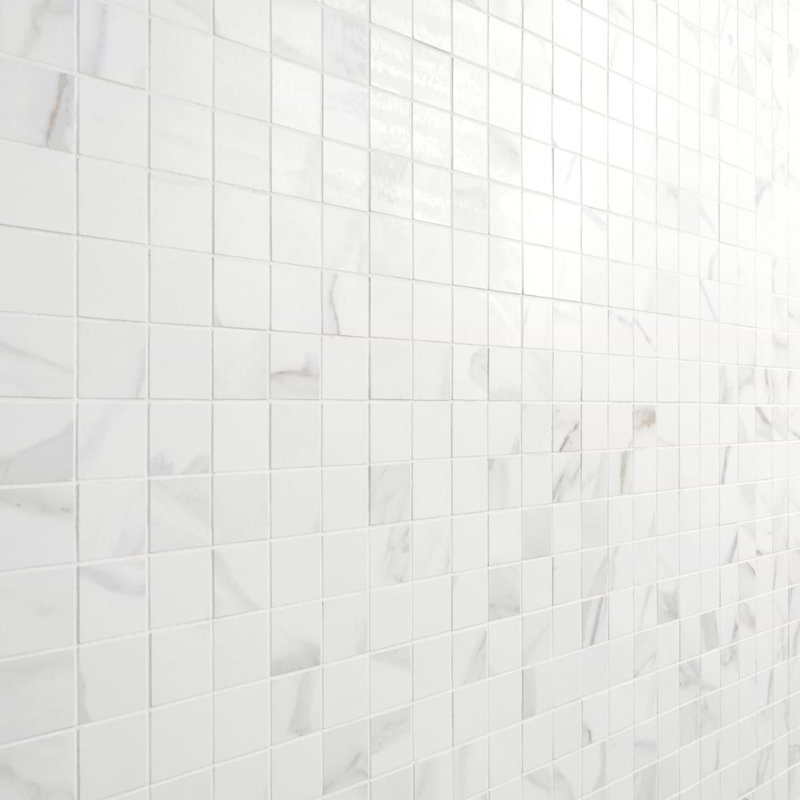 Minera 12x12 Matte Marble Look Mosaic Tile, Aurora Gold