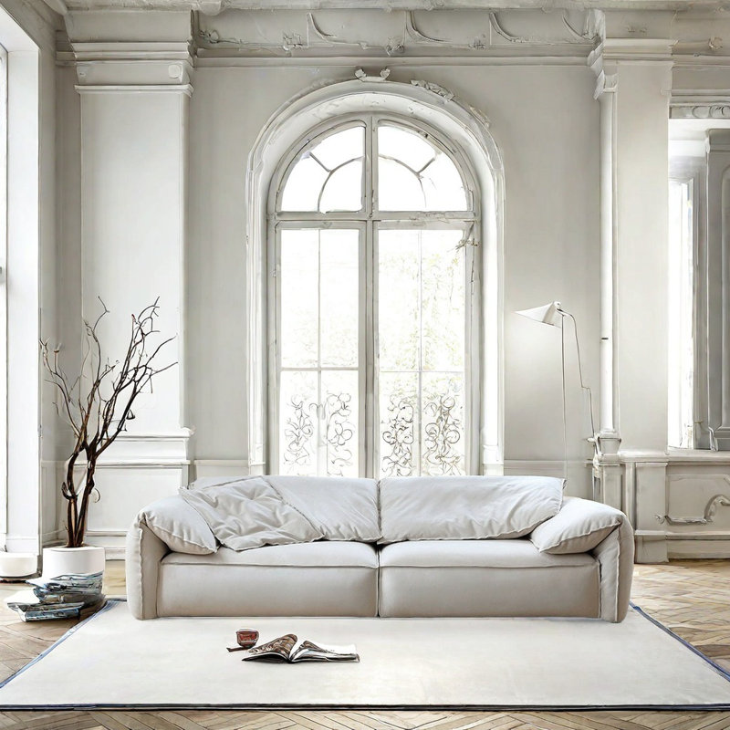 Elephant Ears Fabric Sofa, 30.71" H x 102.36" W x 47.24" D, 2