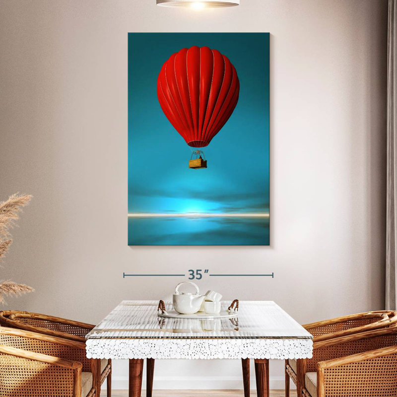 Montgolfière rouge Mehar, H 51 po x l 34 po