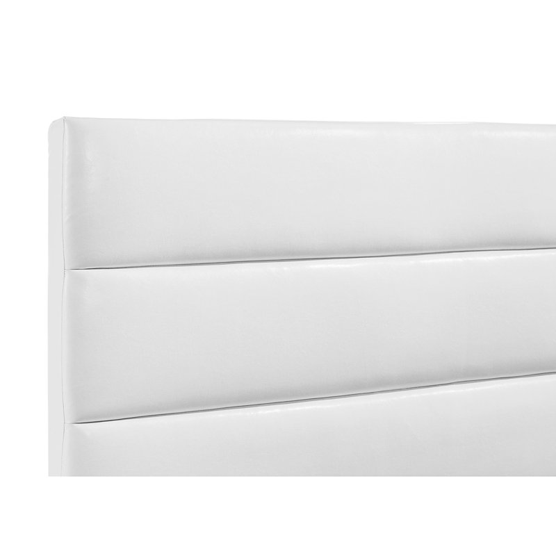 Lit plateforme tapissier blanc Dulcey, Lit simple