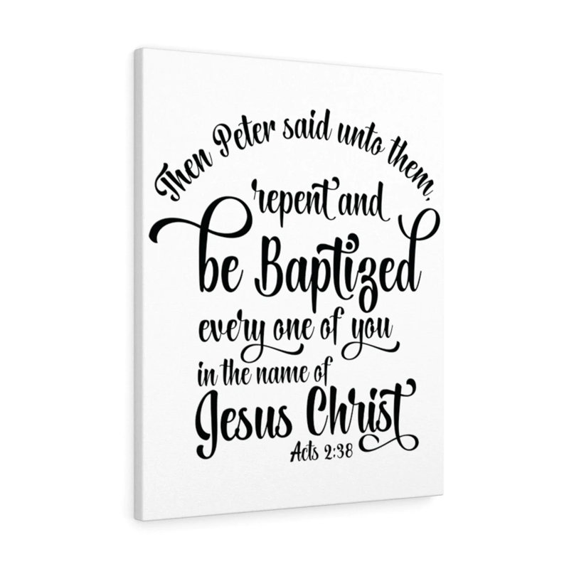 Name Of Jesus Acts 2:38 - Wrapped Canvas Print, 36cm H x 28cm W