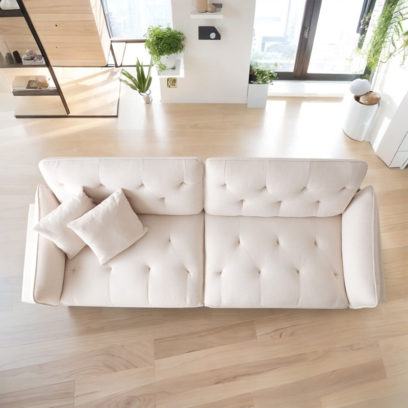 Upholstered Loveseat Sofa, Beige