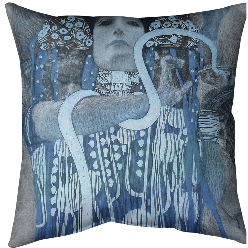 Coussin hygeia, 18 po x 18 po, Bleu, Faux lin