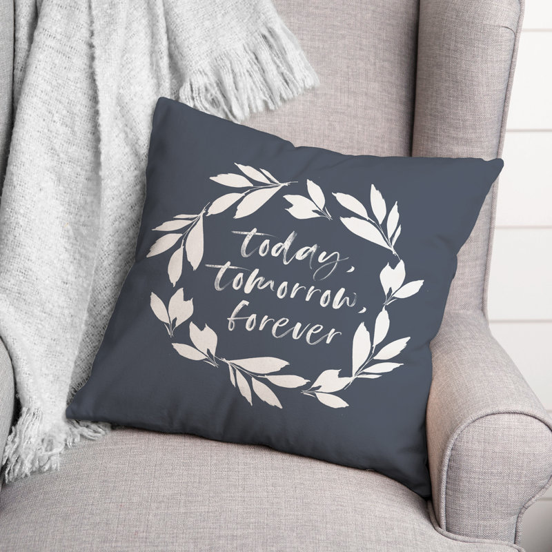 Coussin décoratif intérieur / extérieur en polyester , Ardoise, H 18 po x l 18 po