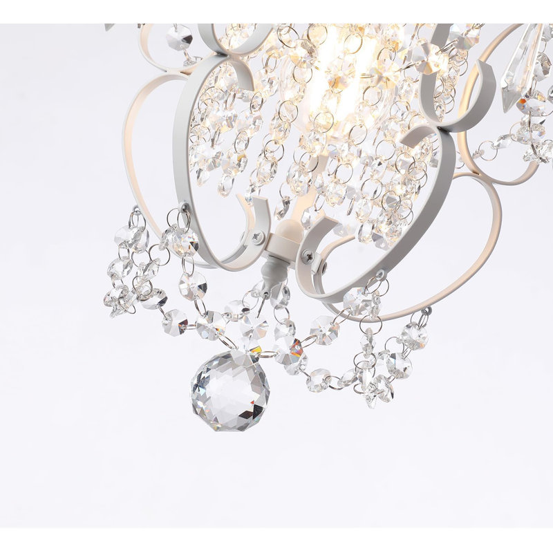 Mini Crystal Plug-In Chandelier With Adjustable Hanging Cord And On/Off Switch For Bedroom, Bathroom, And Living Room
