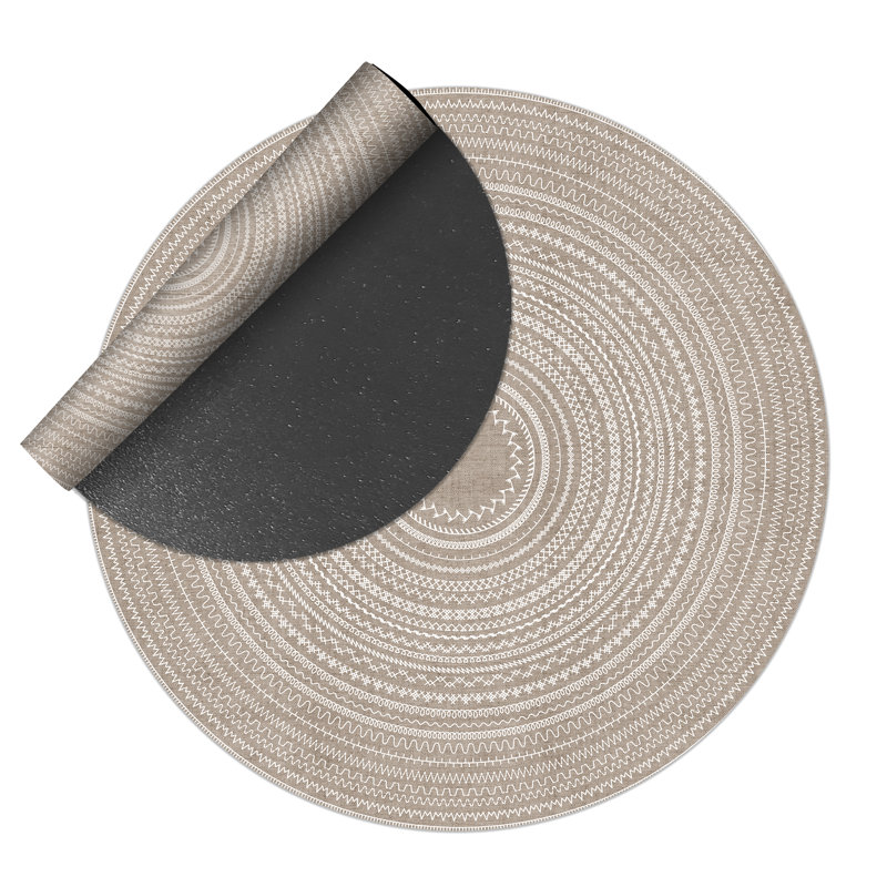 Bursten Round Vinyl Area Rug, Round 150cm