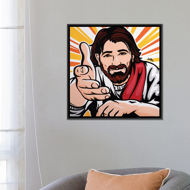 « vient à me », impression sur toile, H 18 po x l 18 po x P 1,5 po, Toile avec cadre noir, Pas de tapis