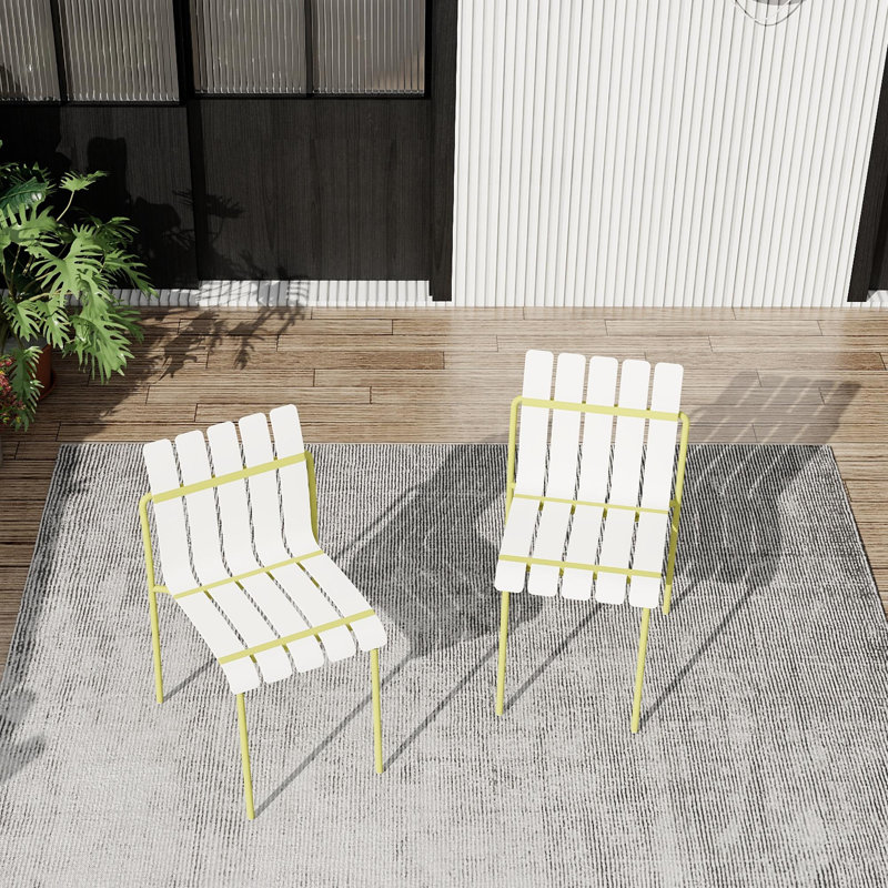 Chaise de salle à manger d'extérieur moderne - Ensemble de salle à manger d'intérieur / extérieur pour terrasse, balcon, café