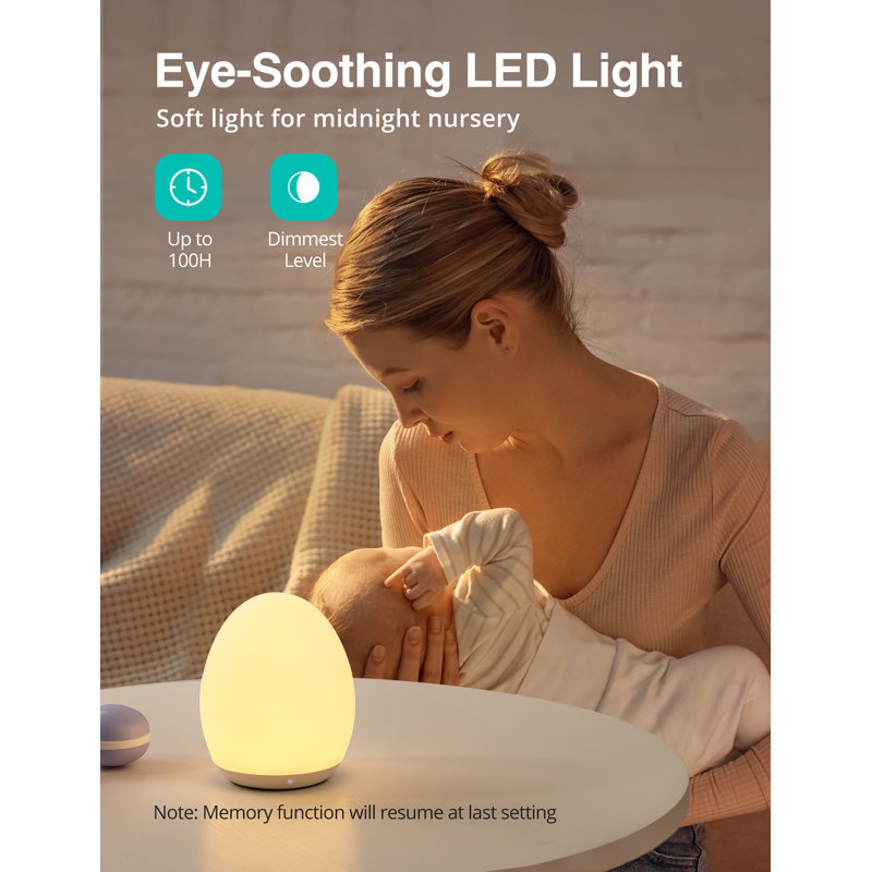 Egg-shaped Rechargeable LED Night Light with Timer