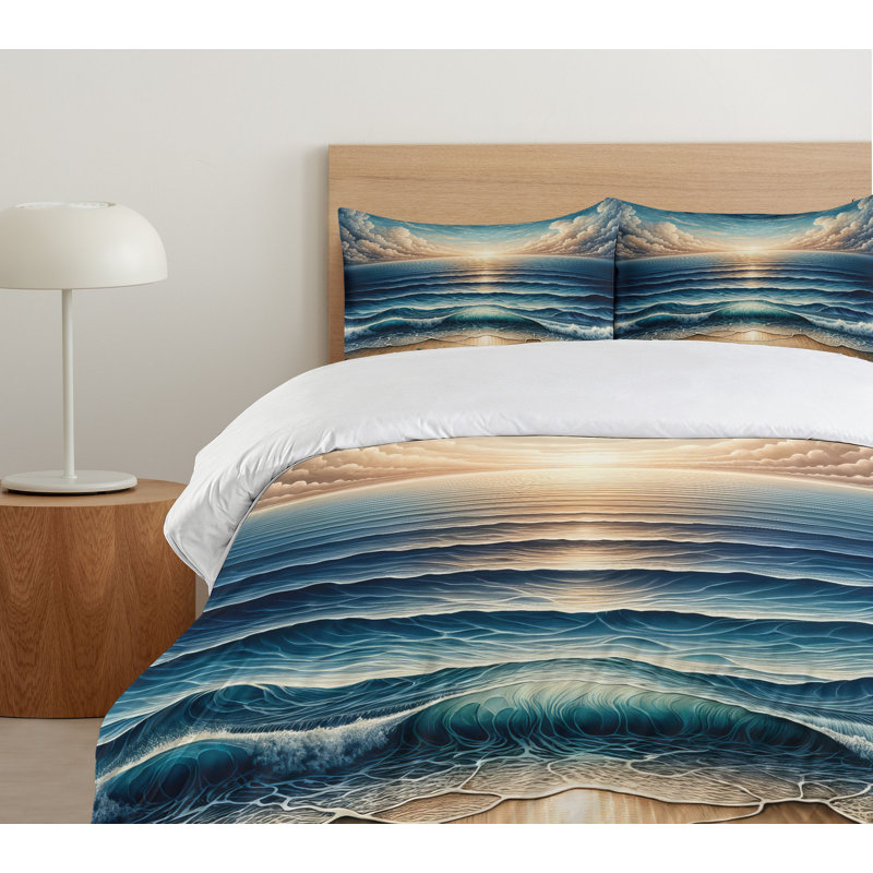 Seascape Duvet Cover, King Duvet Cover + 2 Standard Shams
