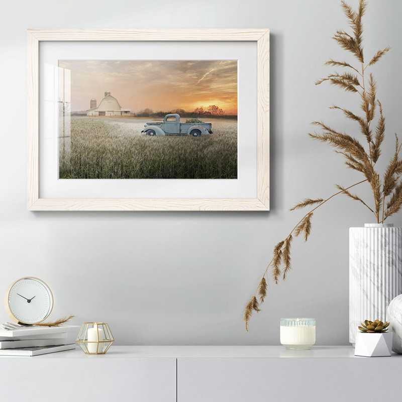 Evening Farm - impression de cadre photo unique, H 14 po x l 20 po x P 1,5 po, Blanc
