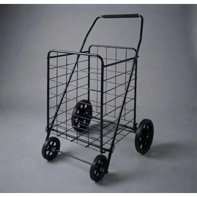 Shopping Cart Medium Shopping Carts For Groceries, Heavy Duty Folding Shopping Cart With Wheels, Portable Collapsible Grocery Cart, Light Weight Foldable Utility Cart For Laundry