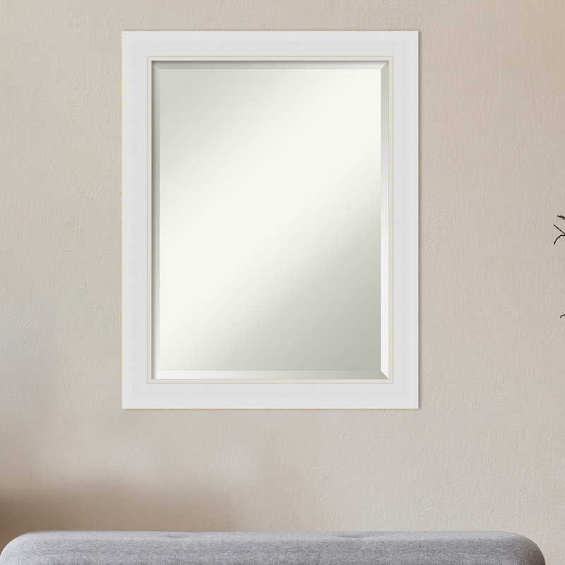 Miroir de salle de bain Kellison, Satin naturel / blanc, 27,88 po x 21,88 po