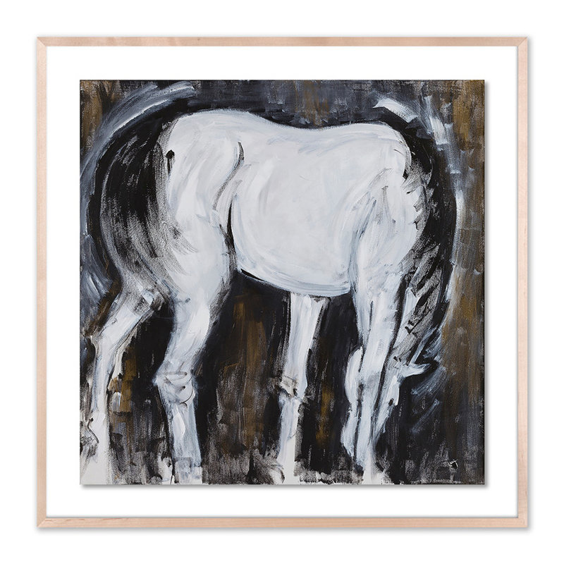 White Horse II Print by Donna Bernstein, Natural, 40" H x 40" W x 2.5" D