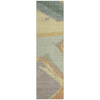 Machine Washable Indoor/Outdoor Chantille ACN2571 Abstract Rug
