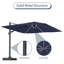 Parasol en porte-à-faux carré 11 pi avec lumière DEL 11 pi (sans base de parasol)