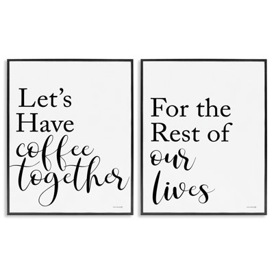 «Romantic Coffee Together», ensemble de 2 giclées encadrées par Yass Naffas Designs