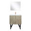 Meuble-lavabo rustique l 30 po avec comptoir en marbre de culture P 20 po, robinet or rose, miroir 28 po