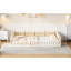 Lit plateforme tapissier en bois pleine grandeur avec garde-corps et coussin, beige-514111005