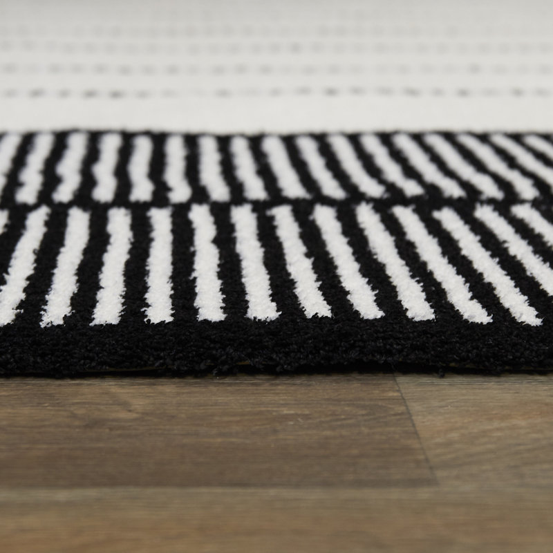 Tapis rayé ivoire, Rectangle 7 pi 10 po x 10 pi