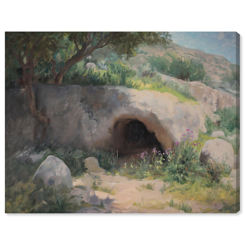 «Cave of Secrets», peintures de paysage par Art Remedy, H 24 po x l 30 po, Toile tendue avec châssis