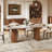 71'' Modern Rectangular Pandora Stone Dining Table, Luxury Wood Fluted Double Base, Contemporary Dining Table for 6 People-822540413-1052093061