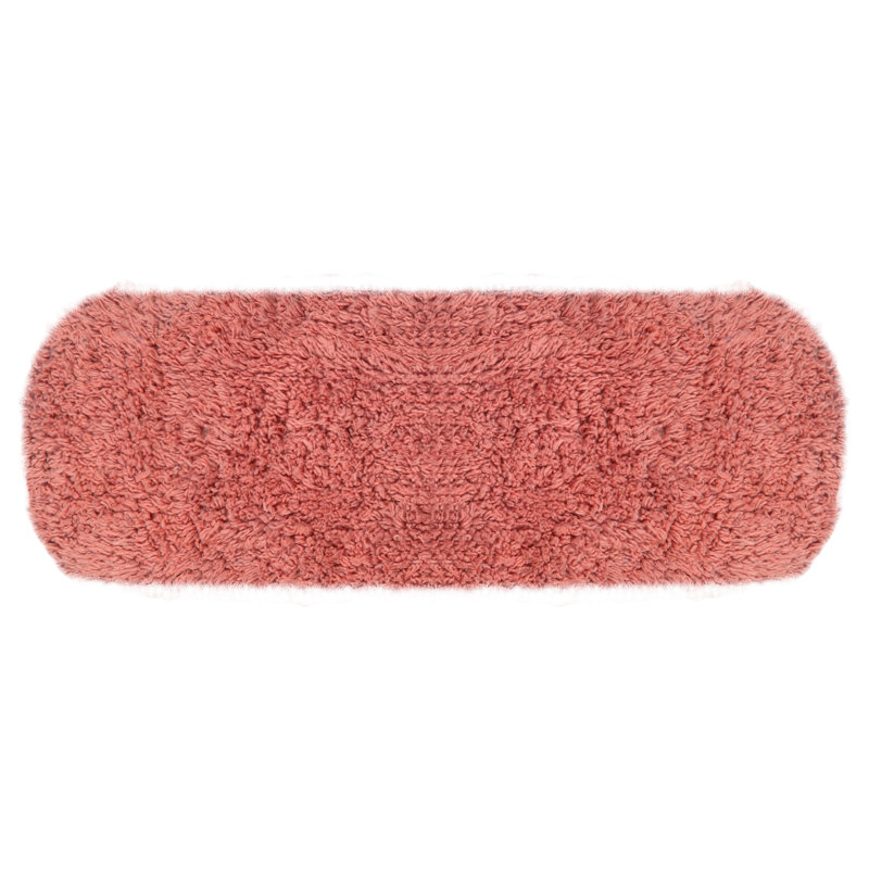 Tapis de bain 100% coton touffeté, housse de réservoir très douce et lavable à la machine 10 x 22 po, Corail