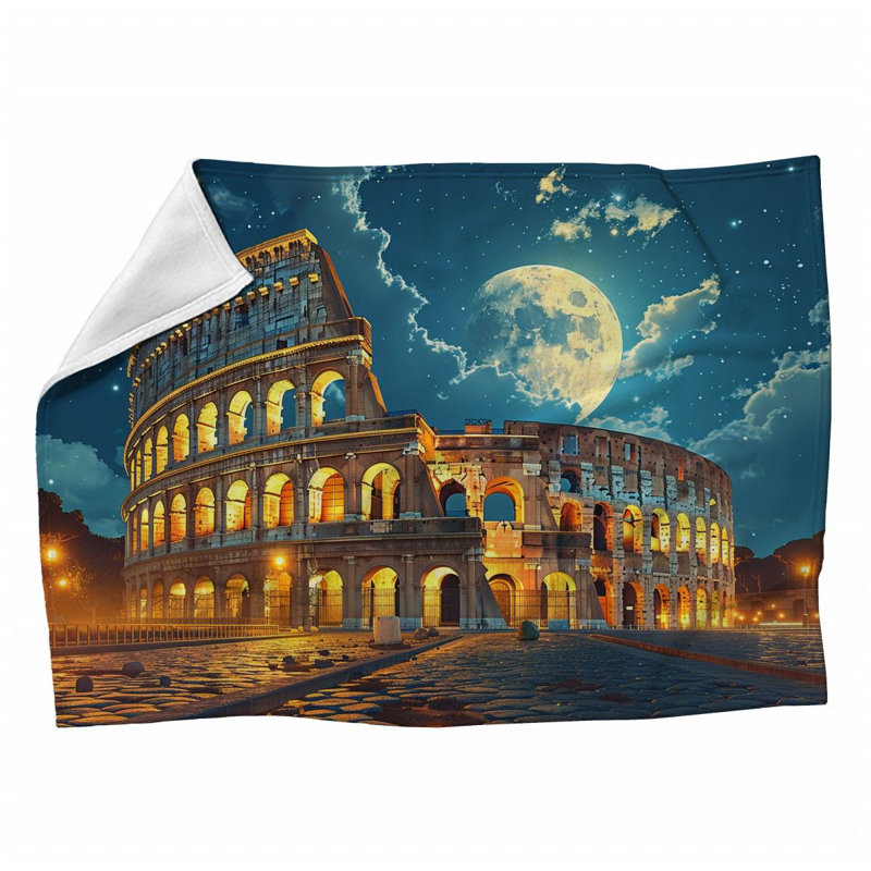 Colosseum Monument Bathroom Machine Printed Throw Blanket, Throw