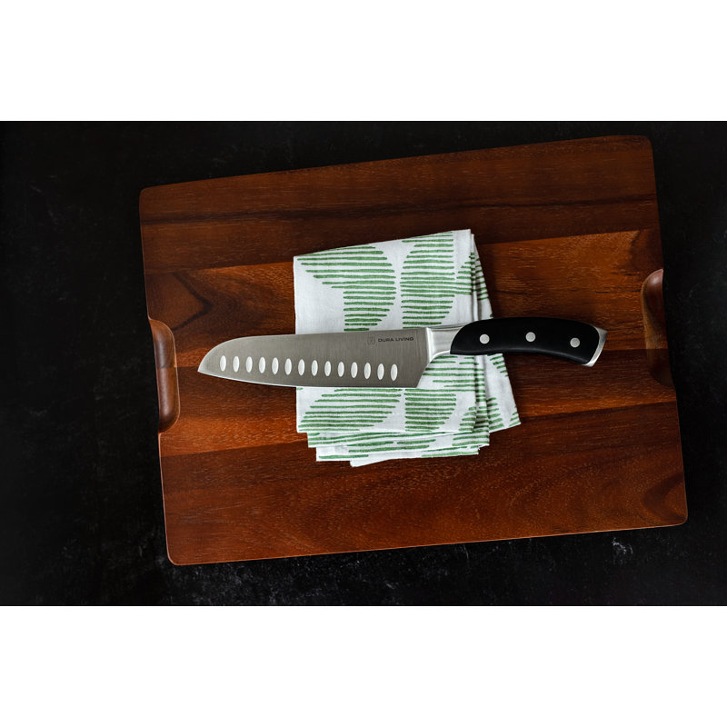 Dura Living 7'' Santoku Knife, Black