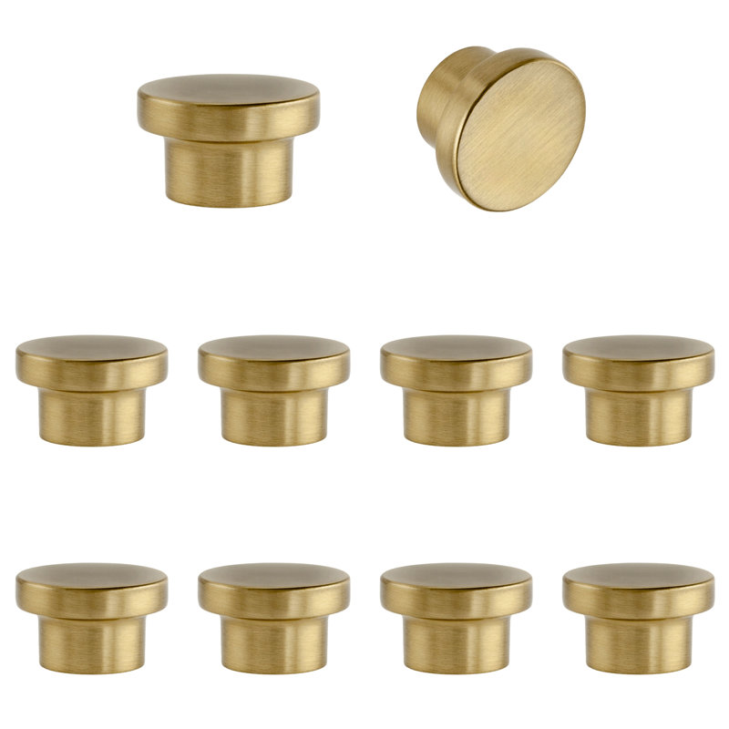 Paquet de boutons ronds en laiton satiné de 1-1 / 4 po Ethan, Laiton satiné, 1 1/4"