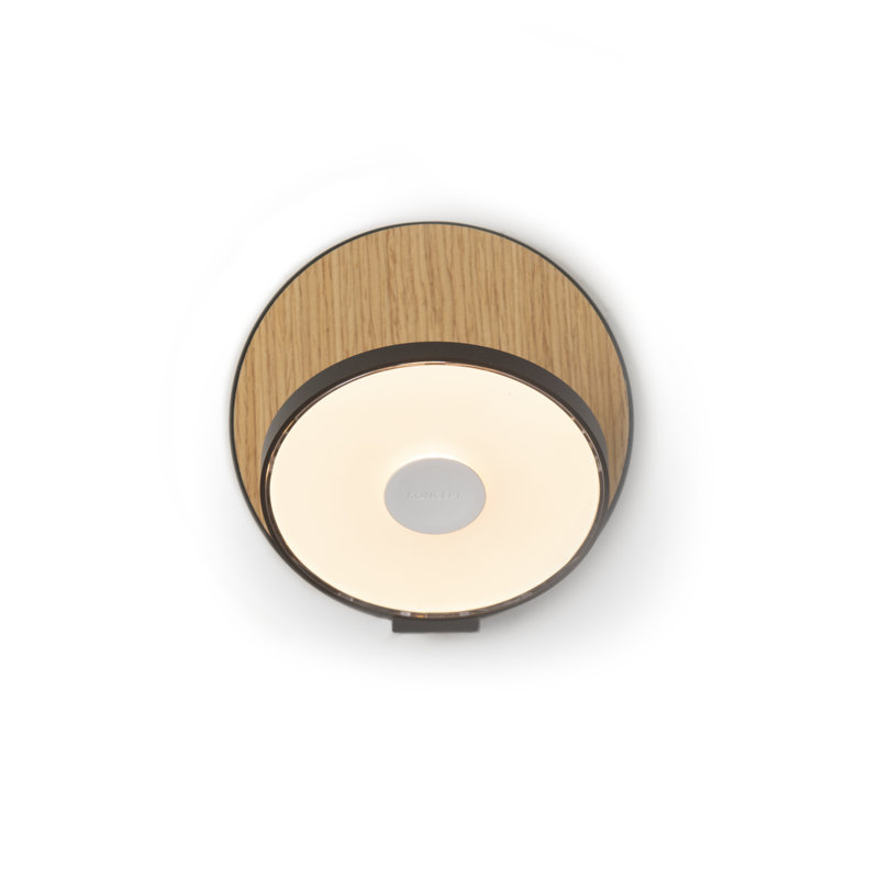 Gravy LED Flush Mounted Sconce, White Oak/Black