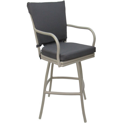 Tabouret de comptoir d'extérieur 26 po avec coussin Schear