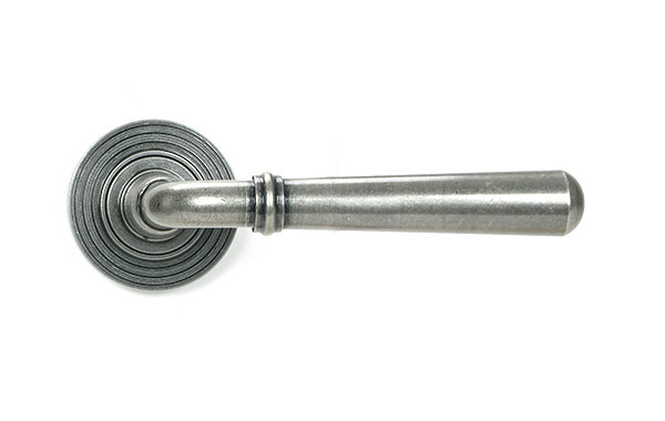 Newbury Interior Mortise Door Handle, Pewter Patina